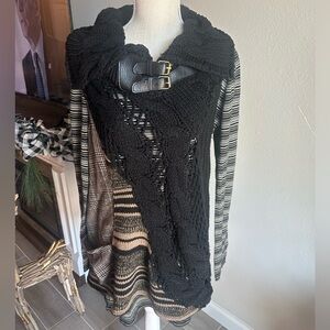 La-El Couture Sweater Dress and Shawl - Size L